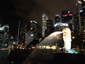 Famous Singapore Merlion- taken on my first trip into the city
