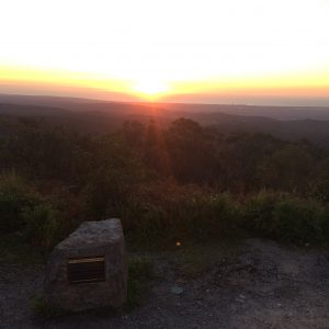 The sunset from Mount Lofty after a long and hot hike