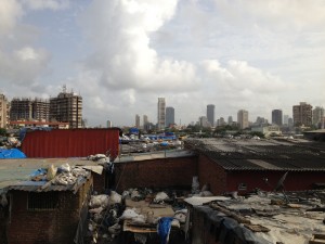 Looking over the top of Dharavi slum, Mumbai. 