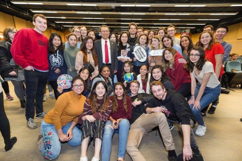 Students with the President of CUHK